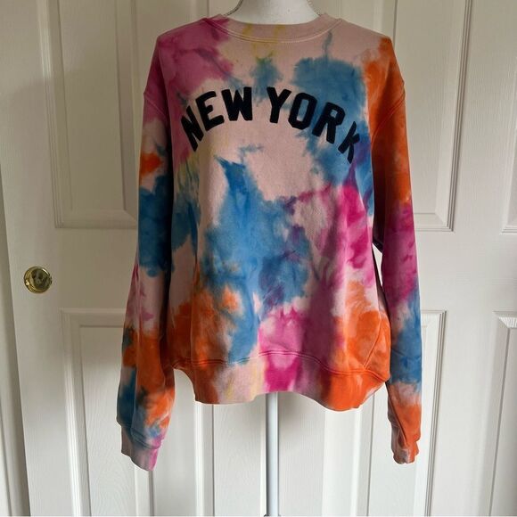 Madhappy NYC New York Exclusive Tie Dye Unisex Fleece Sweatshirt Multi Color NEW - Picture 2 of 9